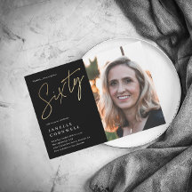 Minimalistisches Script Black und Gold 60. Foto