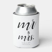 Minimalistisches Script Black & White Mr & Mrs Wed