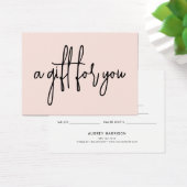 Minimalistisches Script Blush Pink Geschenkzertifi (Schreibtisch)