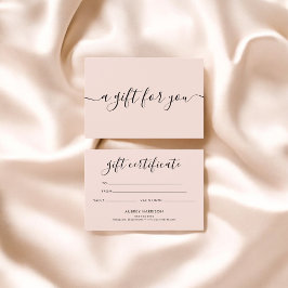 Minimalistisches Script Blush Pink Geschenkzertifi
