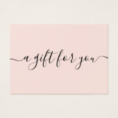 Minimalistisches Script Blush Pink Geschenkzertifi (Vorderseite)