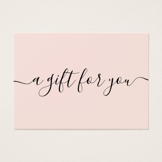 Minimalistisches Script Blush Pink Geschenkzertifi (Vorderseite)