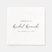 Minimalistisches Script Brautparty Brunch Serviette (Vorderseite)