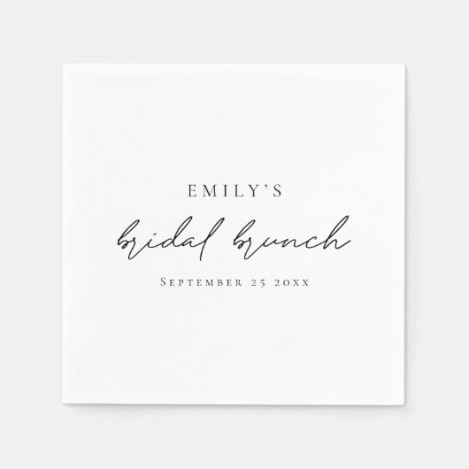 Minimalistisches Script Brautparty Brunch Serviette (Vorderseite)