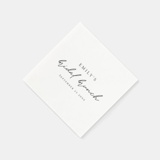 Minimalistisches Script Brautparty Brunch Serviette (Ecke)