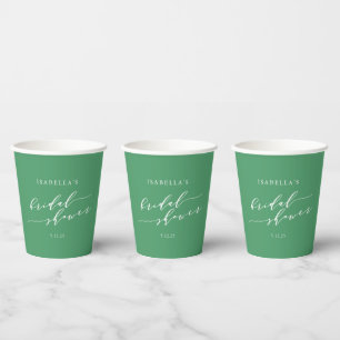 Minimalistisches Script Brautparty Kelly Green Pappbecher