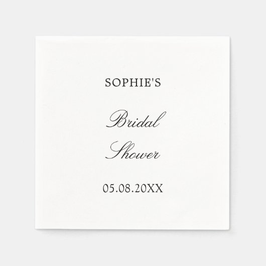 Minimalistisches Script Brautparty Napkins Serviette (Vorderseite)