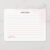 Minimalistisches Script Brautparty Rezept Card. Begleitkarte (Rückseite)