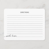 Minimalistisches Script Brautparty Rezept Card. Begleitkarte (Rückseite)