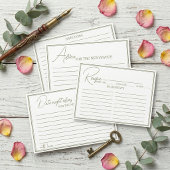 Minimalistisches Script Brautparty Rezept Card. Begleitkarte