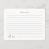 Minimalistisches Script Brautparty Rezept Card. Begleitkarte (Rückseite)