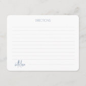 Minimalistisches Script Brautparty Rezept Card. Begleitkarte (Rückseite)