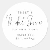 Minimalistisches Script Brautparty Vielen Dank Runder Aufkleber (Vorderseite)
