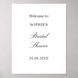 Minimalistisches Script Brautparty Willkommenspend Poster