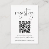 Minimalistisches Script-Bridal- oder Baby-Showregi Begleitkarte (Vorderseite)