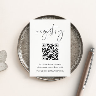 Minimalistisches Script-Bridal- oder Baby-Showregi Begleitkarte