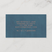 Minimalistisches Script Burnt Sienna Dusty Blue Visitenkarte (Rückseite)