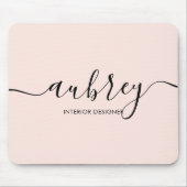 Minimalistisches Script Calligraphy Blush Pink Mou Mousepad (Vorne)