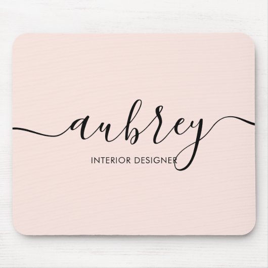 Minimalistisches Script Calligraphy Blush Pink Mou Mousepad (Vorne)