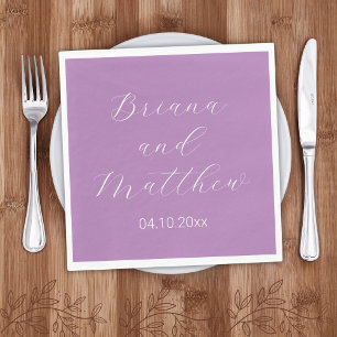 Minimalistisches Script Calligraphy Lavender Weddi Serviette