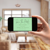 Minimalistisches Script Celadon Green Save the Dat Save The Date
