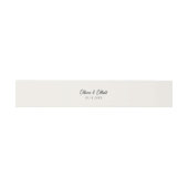 Minimalistisches Script Cream Off White Wedding Su Einladungsbanderole (Flach)