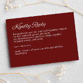 Minimalistisches Script Crimson Red Wedding RSVP Karte