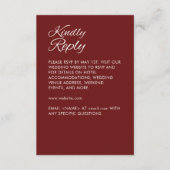 Minimalistisches Script Crimson Red Wedding RSVP Karte (Vorderseite)