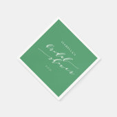 Minimalistisches Script Custom Brautparty Kelly Gr Serviette (Ecke)
