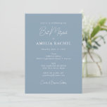 Minimalistisches Script Dusty Blue Modern Bat Mitz Einladung<br><div class="desc">Custom Minimalistisch Script Dusty Blue Modern Bat Mitzvah Einladung</div>