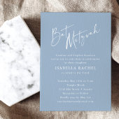 Minimalistisches Script Dusty Blue Modern Bat Mitz Einladung