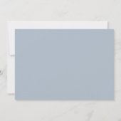 Minimalistisches Script Dusty Blue Save the Date (Rückseite)