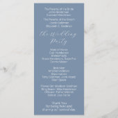 Minimalistisches Script Dusty Blue Wedding Program Programm (Rückseite)