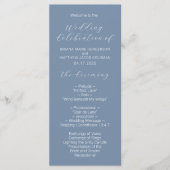 Minimalistisches Script Dusty Blue Wedding Program Programm (Vorderseite)