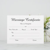 Minimalistisches Script-Ehezertifikat (Stehend Vorderseite)