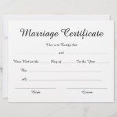 Minimalistisches Script-Ehezertifikat (Vorderseite)