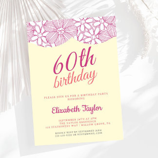Minimalistisches Script Elegant 60. Geburtstagspar Einladung
