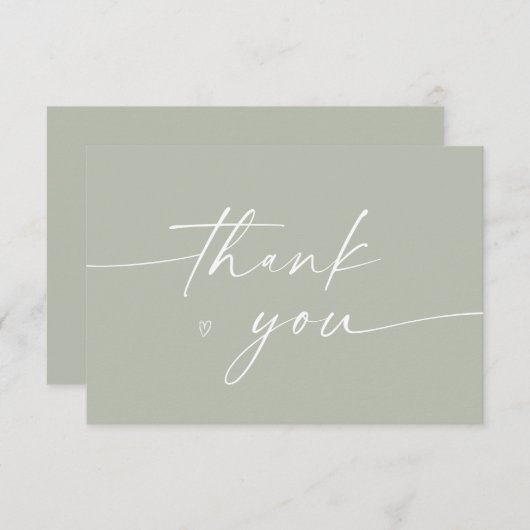 Minimalistisches Script-Elegant Dankeskarte (Vorne/Hinten)
