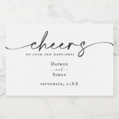 Minimalistisches Script ELLE Mini Sparkling Weinka Schaumweinetikett (Einzelnes Label)