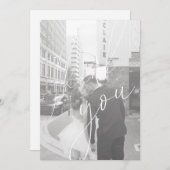 Minimalistisches Script-Flachbildschirm Foto Danke Einladung (Vorne/Hinten)