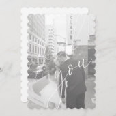 Minimalistisches Script-Flachbildschirm Foto Danke Einladung (Vorne/Hinten)