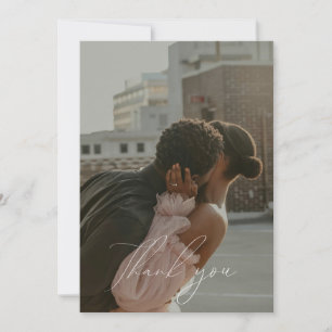 Minimalistisches Script-Flachbildschirm Foto Danke Einladung
