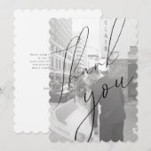 Minimalistisches Script-Flachbildschirm Foto Danke Einladung (Vorne/Hinten)