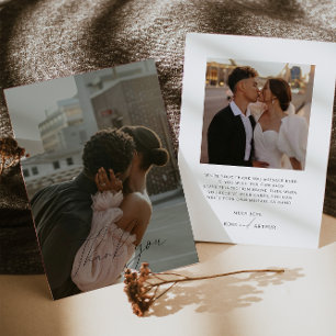 Minimalistisches Script-Flachbildschirm Foto Danke Einladung