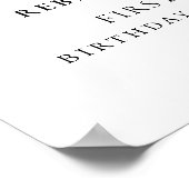 Minimalistisches Script-Foto Begrüßung 1. Geburtst Poster (Ecke)
