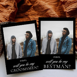 Minimalistisches Script Foto Bestman Vorschlag Einladung