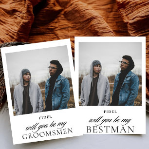 Minimalistisches Script Foto Bestman Vorschlag Einladung
