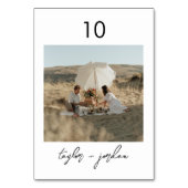 Minimalistisches Script Foto Boho Tischnummer (Rückseite)