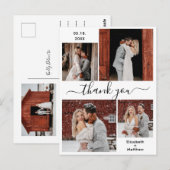 Minimalistisches Script Foto Collage Wedding Viele Postkarte (Vorne/Hinten)