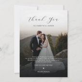 Minimalistisches Script Foto Hochzeit Dankeschön K Einladung (Vorderseite)